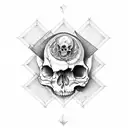 skull animal angle deadly horrifying  tattoo design idea