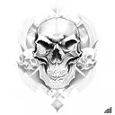 skull animal angle deadly horrifying  tattoo design idea