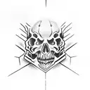 dark angle in woods spiders skulls horrifying  tattoo design idea