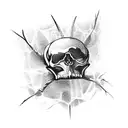 dark angle in woods spiders skulls horrifying  tattoo design idea