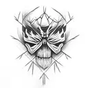 dark angle in woods spiders skulls horrifying  tattoo design idea