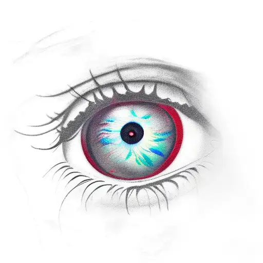 eye with teardrop tattoo design idea