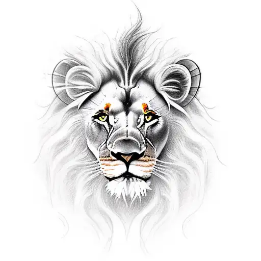 lion and lightning tattoo design idea