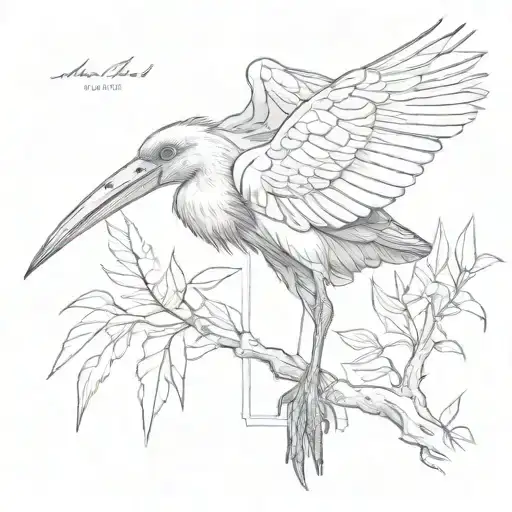 Marabou stork tattoo design idea