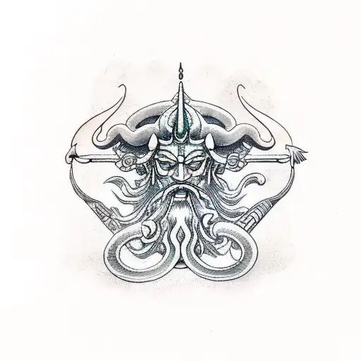 Triton de poseidon  tattoo design idea