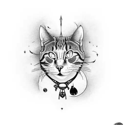 gatos zombies unidos por las tripas  tattoo design idea