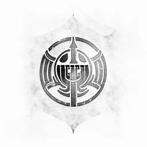 An oilers logo integrated into a snowboard design tattoo design idea