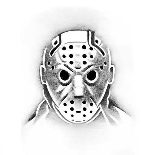 jason Voorhees face on goku body tattoo design idea