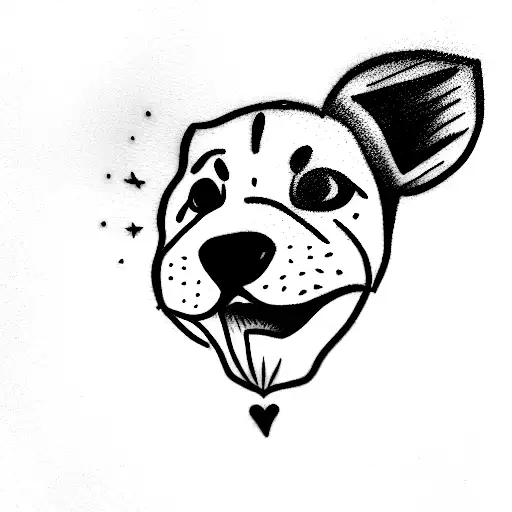 my dog which is called simba jumping happily tattoo design idea