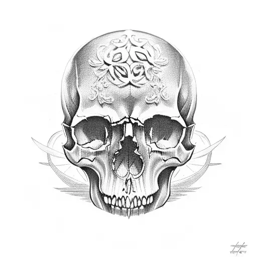 skull popping out of coffin  tattoo design idea