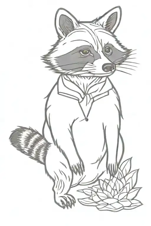 pink cowboy raccoon  tattoo design idea