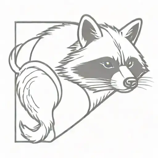 cowboy raccoon  tattoo design idea