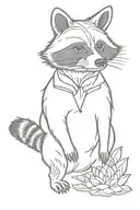 pink cowboy raccoon  tattoo design idea
