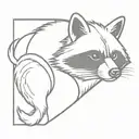 cowboy raccoon  tattoo design idea