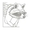 cowboy raccoon  tattoo design idea