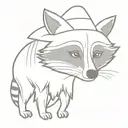 cowboy raccoon  tattoo design idea