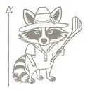 cowboy raccoon  tattoo design idea