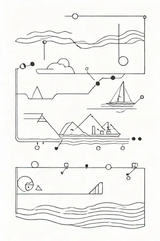 Morse code, lines, sea, love, travel tattoo design idea