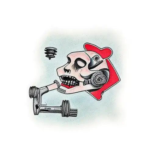 jigsaw from saw movie on tricycle tattoo design idea