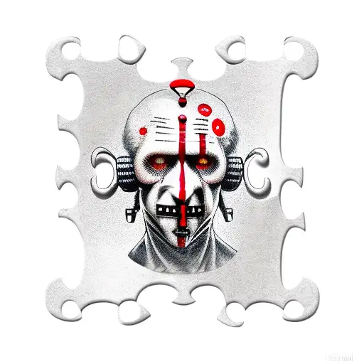 jigsaw from saw movie on tricycle tattoo design idea