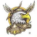 eagle with army helmet  tattoo design idea