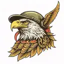 eagle with army helmet  tattoo design idea