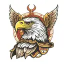 eagle with army helmet  tattoo design idea