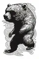 Angry Bear standing tattoo design idea