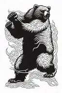 Angry Bear standing tattoo design idea