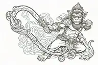 aquarius dom monkey king tattoo design idea