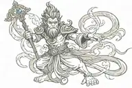 aquarius dom monkey king tattoo design idea