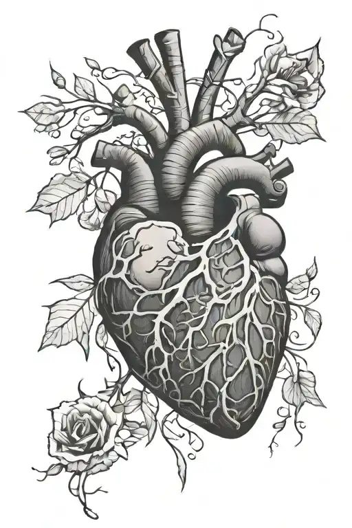 anatomical heart  tattoo design idea