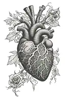 anatomical heart  tattoo design idea