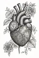 anatomical heart  tattoo design idea
