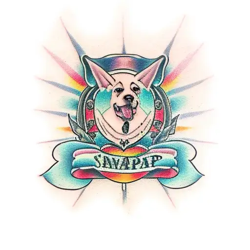 snape, dogs and rose tattoo design idea