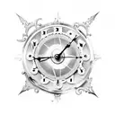 antique pendulum clock tattoo design idea