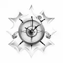 antique pendulum clock tattoo design idea