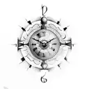 antique pendulum clock tattoo design idea