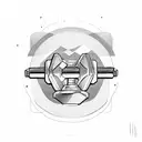 dumbbell with patience peace and power tattoo design idea