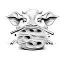 three little pigs tattoo design idea