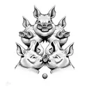 three little pigs tattoo design idea