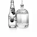 bottle with an old fashioned drink  tattoo design idea