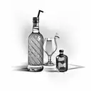 bottle with an old fashioned drink  tattoo design idea