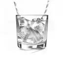 bottle with an old fashioned drink  tattoo design idea