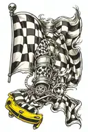 checkered flag tattoo design idea