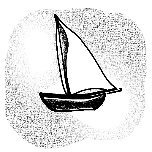 Sail boat viewed from above tattoo design idea