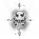 full neck tattoo with skulls, the number 23 in the middle of the neck and money falling with flames tattoo design idea