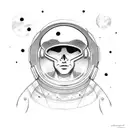 astronaut floating in space  tattoo design idea