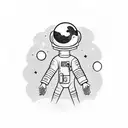 astronaut floating in space  tattoo design idea