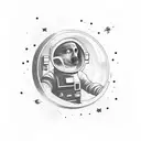 astronaut floating in space  tattoo design idea